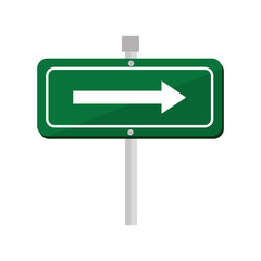 arrow road sign green icon vector