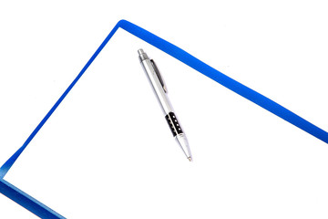 pencil on a the documents folder on a white background close up