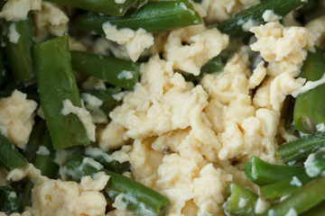 Omelet with asparagus bean