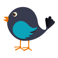 bird fly cute animal icon vector