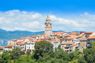     Panoramic view of the old town of Vrbnik on the Island of Krk, Croatia 