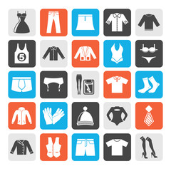 Silhouette Clothing and Fashion collection icons - vector icon set