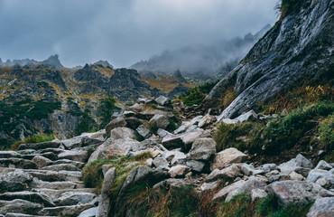 Stormy mountain landscape