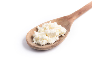 Ricotta Cheese into a spoon