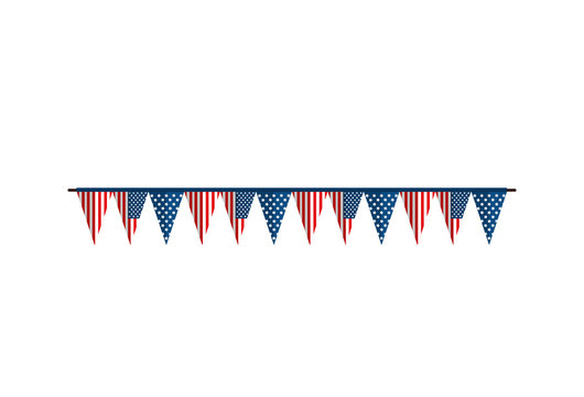 bunting flag america usa united states of america celebration party decoration vector  illustration isolated