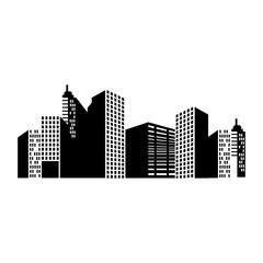 Fototapeta premium building structure silhouette window tower city dowtown corporate vector illustration isolated