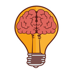 bulb light electricity brain organ human head idea illumination power bright think vector  isolated and flat illustration