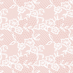 Lace seamless pattern with flowers