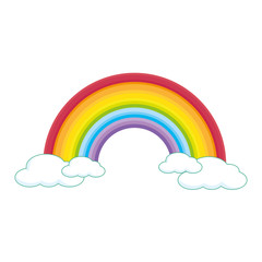 rainbow cloud color stripe spectrum curve nature light vector illustration isolated