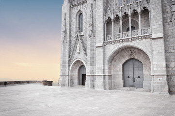 Church of the Sacred Heart at the top of Tibidabo Mountain. Spain