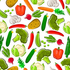 Fresh vegetables vegetarian seamless background