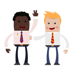 Two young businessman on white background. A couple of successfu
