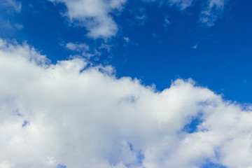 White clouds in blue sky