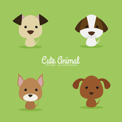 Fototapeta premium Cute Cartoon dogs