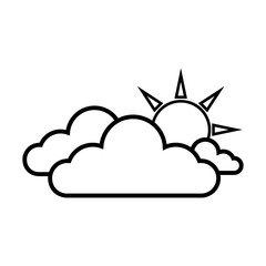 sunny cloud sun weather sky clear sunrise vector illustration isolated