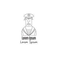 Unique modern logotype with sailor
