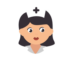 nursery woman girl female hat medicine profession medic hospital uniform vector illustration isolated 