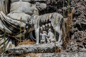 Fontana del Nettuno (Neptune Fountain) at People's Square. Rome.