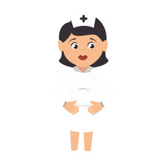 nursery woman girl female hat medicine profession medic hospital uniform vector illustration isolated 