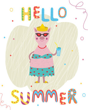 Hello Summer Holiday poster