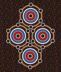 Illustration based on aboriginal style of dot painting
