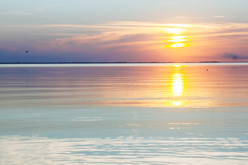 Naklejka na ściany i meble Lake tranquil sunset
