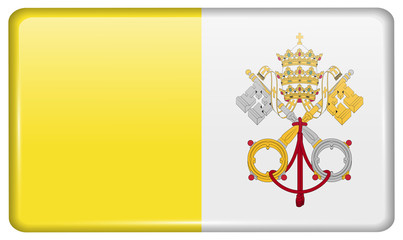 Flags Vatican CityHoly See in the form of a magnet on refrigerator with reflections light. Vector © adamchuk_leo