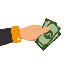 cash hand bill money give business buy pay vector illustration isolated