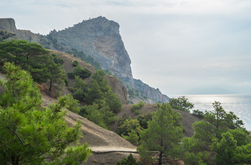 Fototapeta na wymiar View of the sea and the mountains