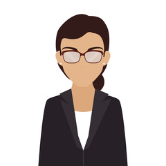 women business glasses suit face leader executive office work professional  vector illustration isolated 