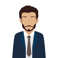 man adult suit tie male guy leader beard business work occupation vector illustration isolated