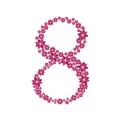 eight number flower nature women day march nature spring decoration vector illustration isolated