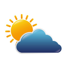 cloud sun weather sky blue yellow bright nature clear vector illustration isolated