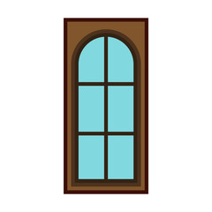 Modern entrance door for office, store, shop icon in flat style isolated on white background