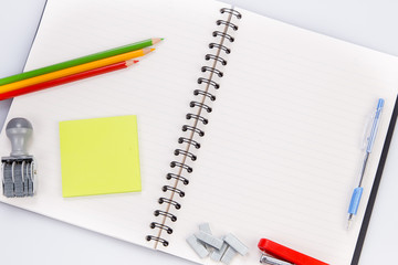 concept and office supplies on white