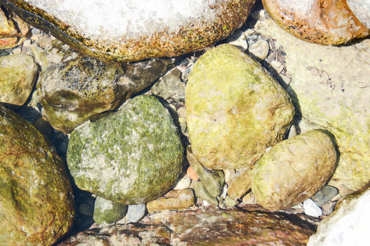 river and stones as background