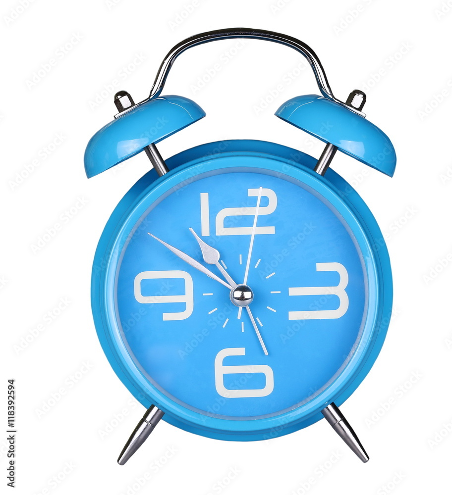 Wall mural alarm clock isolated on white