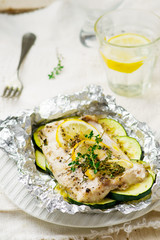 the baked cod with zuccini