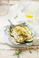 the baked cod with zuccini