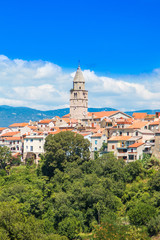      Panoramic view of the old town of Vrbnik on the Island of Krk, Croatia 