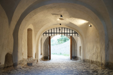 Fototapeta premium Deva Fortress, built in the mid-thirteenth century at the top of the Fortress Hill, on the place of a Dacian settlement, Romania, Europe