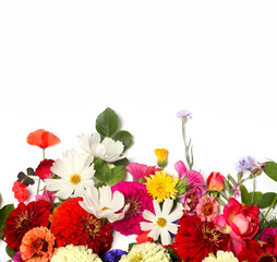  Bunch of beautiful flowers on on a white background