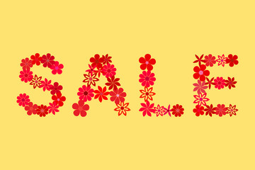 Floral mosaic SALE word in red colour