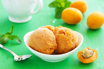 Apricot peach ice cream and pieces,