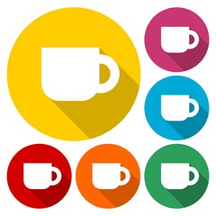 Colored cups of coffee