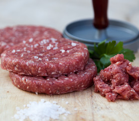 raw beef burger