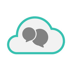 Isolated line art   cloud icon with  comic balloons
