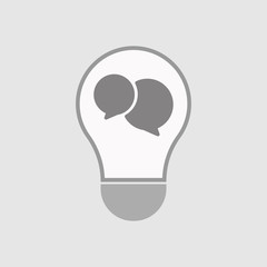 Isolated line art light bulb icon with  comic balloons