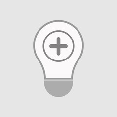 Obraz premium Isolated line art light bulb icon with a sum sign