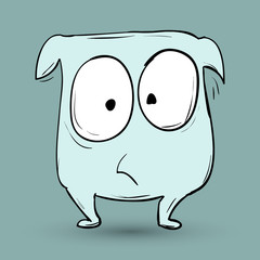 Funny monster. Suitable for childrens stories and fairy tales. Vector